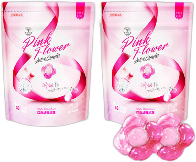 탑스텝 핑크플라워 캡슐세제, 1g, 66개입, 1개
