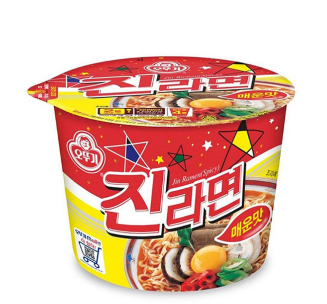 컵라면 큰사발 오뚜기 진라면 매운맛 110g 6개