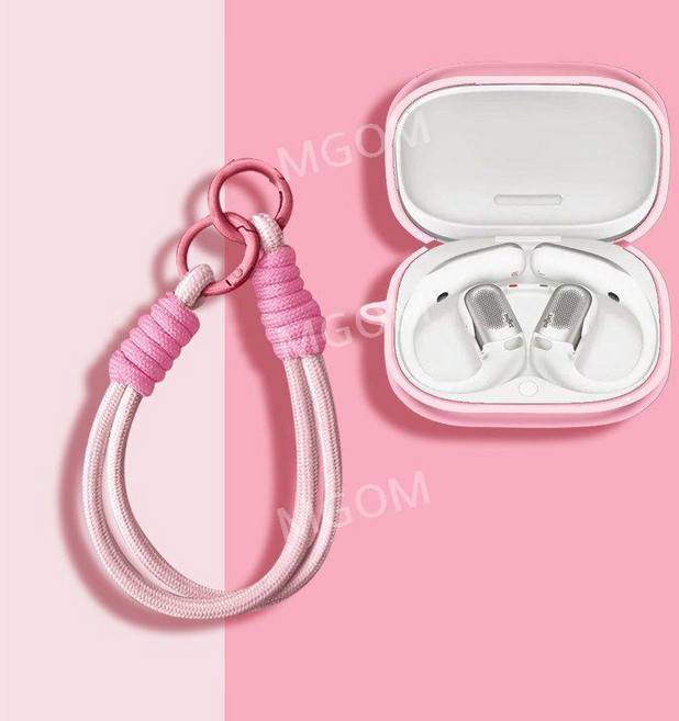 호환 오픈핏 프로 케이스 샥즈 SHOKZ OpenFit Pro 보호 커버 블루투스 이어폰, OpenFit Pro(2026), 핑크+핑크스트랩