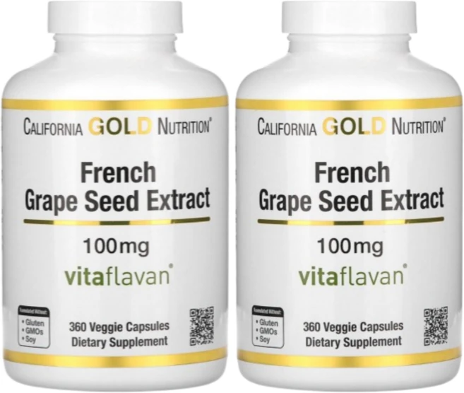 1+1 CG땡 포도씨 추출물 100mg 360정 베지캡슐 고약사 캘리포니아 골드, 2개 - 쿠팡