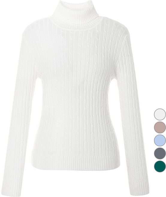 숲 여성용 소프트 케이블 하이넥 보온 슬림 니트 SABLK37