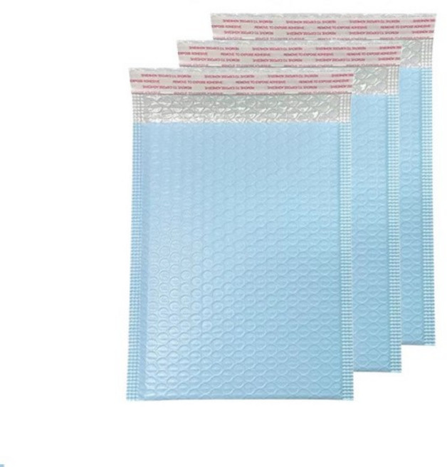 20개 대형 하늘색 버블 봉투 폴리 자체 접착 패딩 책 잡지 우편 가방 선물, 23x28cm x4cm blue