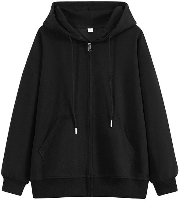 HTTA SHOP 男女寬鬆連帽外套 百搭休閒拉鍊開衫 舒適柔軟面料 基礎款/加絨款 多色可選