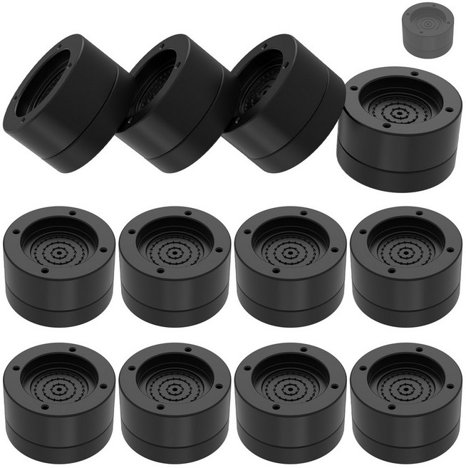 세탁기 다리 높이조절 받침대 고임목 스토퍼 건조기 진동 소음 방지 패드 블랙, 1세트, 3.5cm