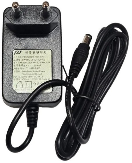 12.6V 1.5A 어댑터 5.5mm 2.1mm 충전기, 검정, 1개