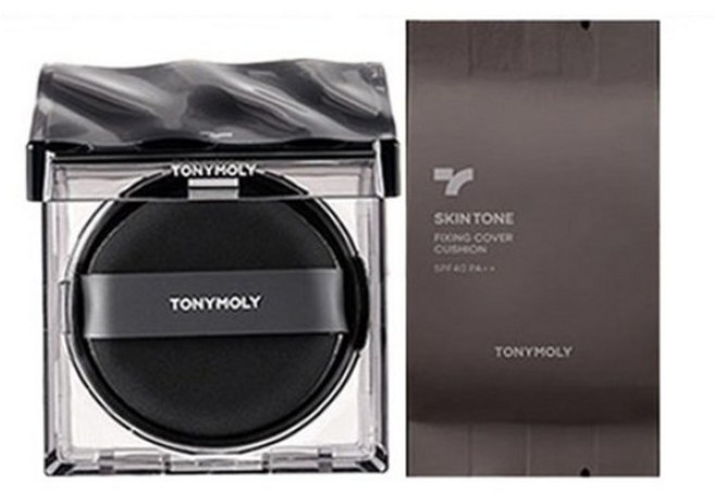 토니모리 스킨톤 픽싱 커버 쿠션 파운데이션 본품 13g + 리필 세트, (본품+리필) 00 포슬린, 1개