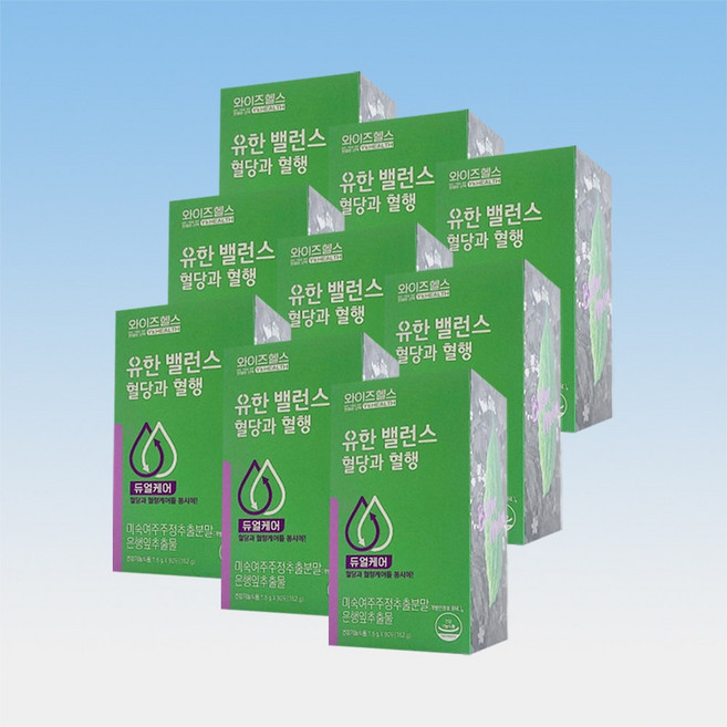 유한 밸런스 혈당과 혈행 은행잎추출물 미숙여주주정추출분말 90포 9박스 9개월분, 90정, 9개