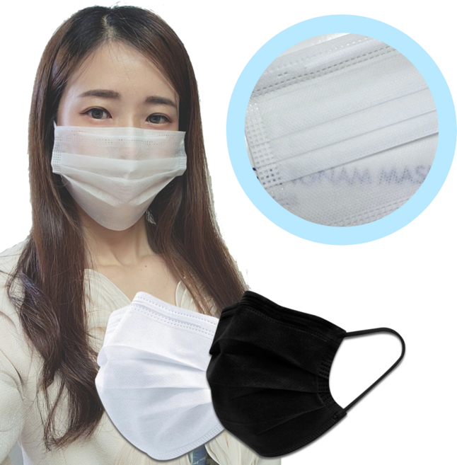 국산 2겹 숨쉬기편한 마스크 시원한 여름용 얇은 헬스장 요가 필라테스 등산 운동, 50개입, 1개, 흰색(화이트)