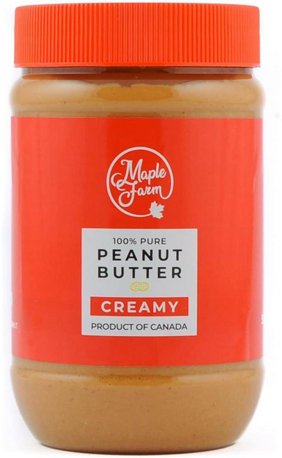 이탈리아 메이플팜 MapleFarm creamy peanut butter 100% 퓨어 크리미 땅콩 버터, 500g, 1개