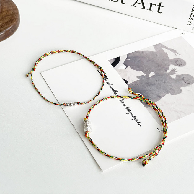 쏠그레이 소원 비휴 팔찌 오색실 매듭 천연 행운 오방팔찌