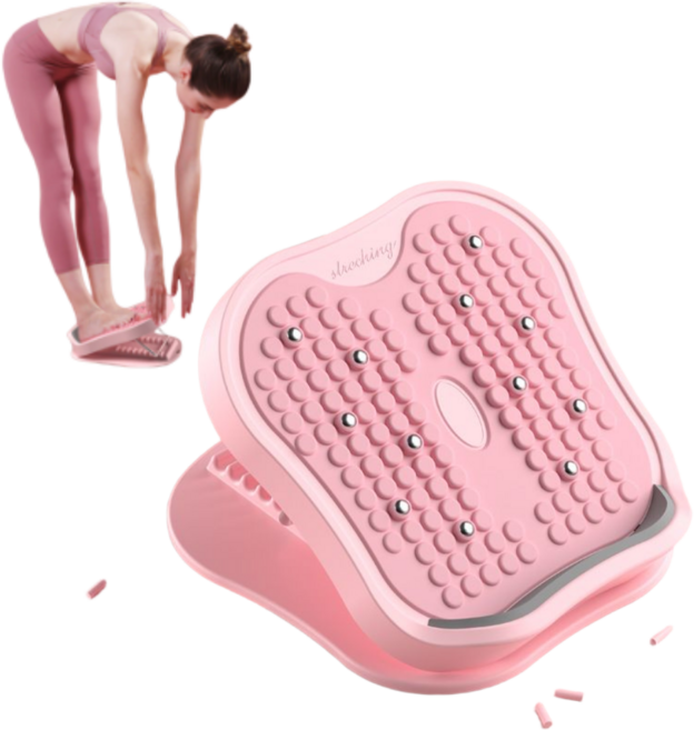 온더템 발목 아킬레스건 다리 종아리 스트레칭보드 발판 기구, 핑크