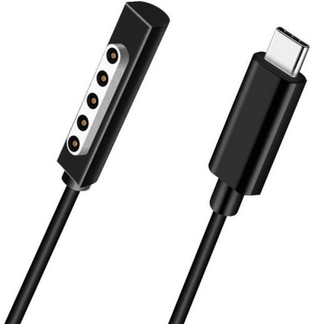Surface RT 및 Pro 1 2용 USB C 충전 케이블 블랙 6피트 15V/3A 45W USB-C 충전기와 함께 작동 Microsoft 1512 1516 1536 1/2, 6ft