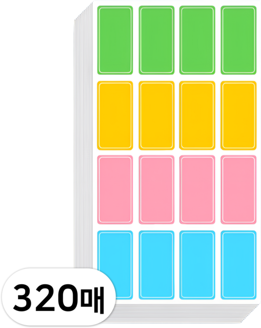 펴나나다 방수 네임스티커 컬러 견출지, S(15x30mm), 320매