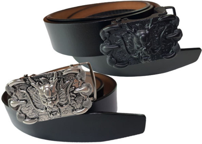 킹스아리아 용 버클 벨트 가죽 자동 허리띠