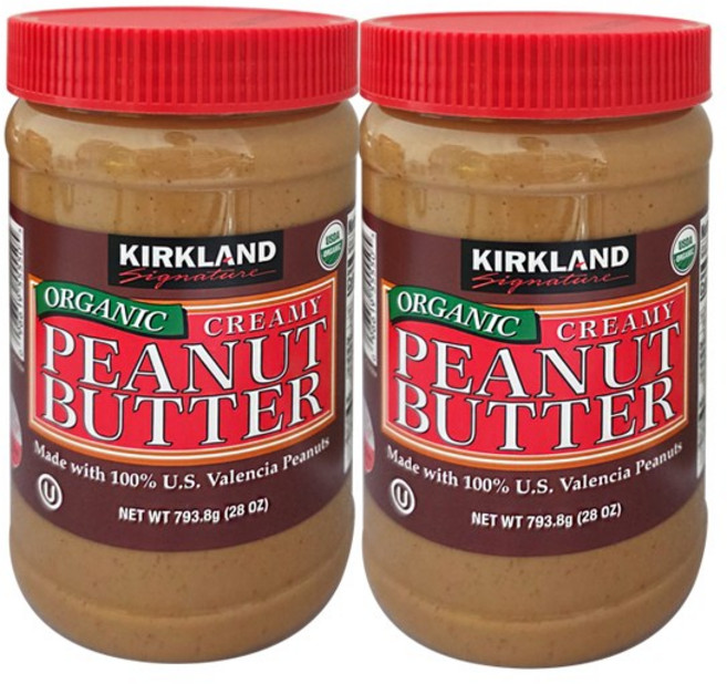 커클랜드 유기농 땅콩버터 피넛버터 마켓스토리 압축 코인티슈 추가 구성, 2개, 793g