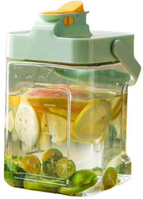 물통 휴대용 파티 디스펜서 플라스틱 수도꼭지 2.3리터 냉장고, Gr n, 1개