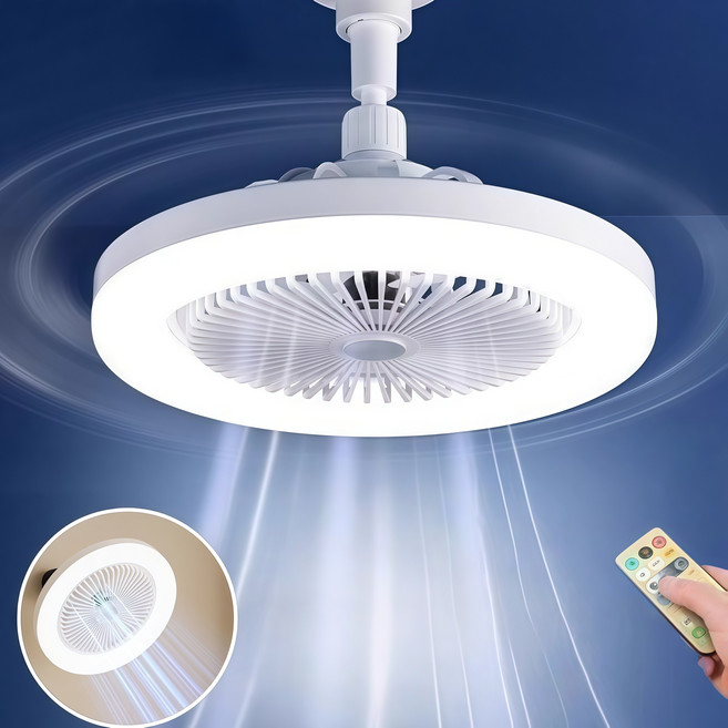 Mochae 천장선풍기 조명천장형 실링팬 선풍기 3단 LED 조명 초강풍 저소음 선풍기 침실 실링팬 대용량 풍량 리모컨 선풍기 고출력 조명 실링팬, A001-화이트