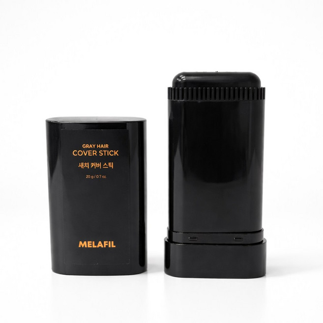 멜라필 묻어나지 않는 보송 새치커버 스틱 브러쉬 일체형 간편 빗질 3초 퀵 새치 커버, 1개, 블랙