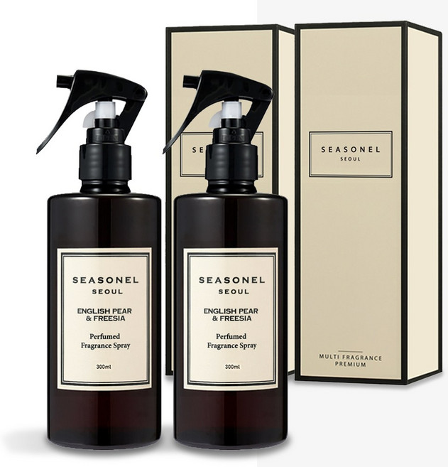 [1+1이벤트] 시즈넬 대용량 퍼퓸 멀티 스프레이, 잉글리쉬 페어 앤 프리지아 향, 2개, 300ml