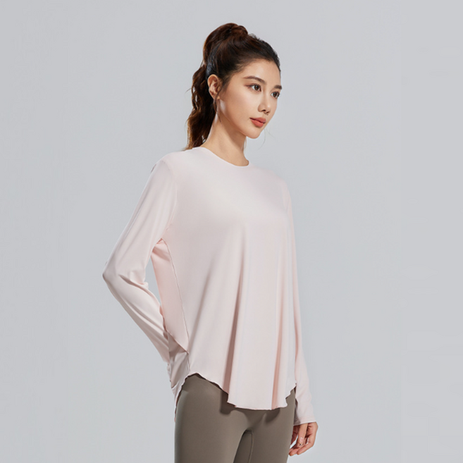 찰랑 슬림핏 스판 필라테스 긴팔티