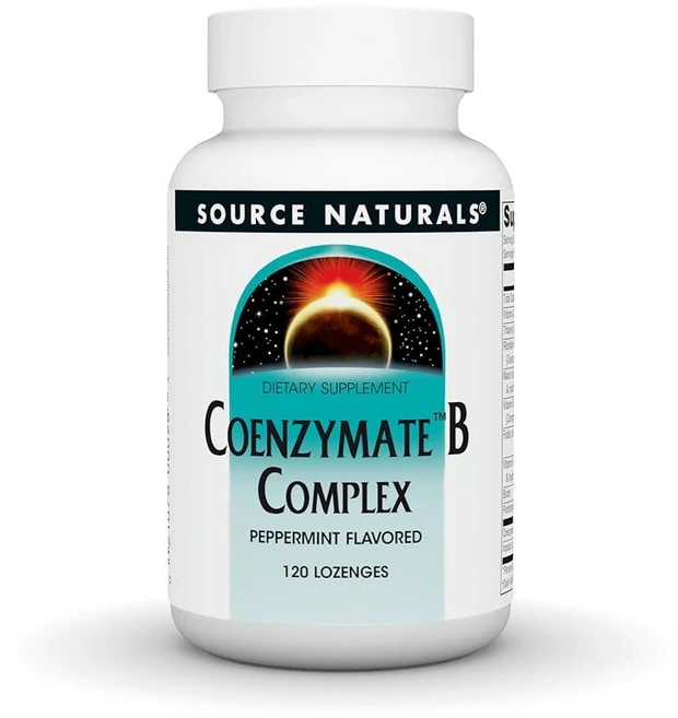 Source Naturals 코엔자메이트 B 컴플렉스 - 입안에서 녹는 페퍼민트 맛 - 비타민 B - 120 캔디, 1개, 120정 - 쿠팡