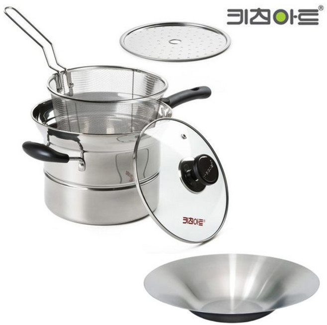 키친아트 국수냄비 18cm+파스타볼 국 면삶는 스텐냄비, 1개