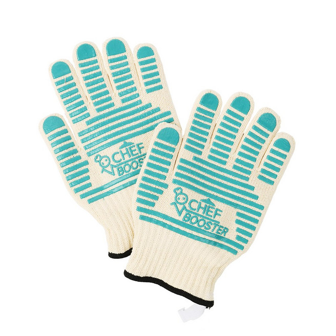 셰프부스터 내열오븐장갑(숏타입) 실리콘 손바닥 손등 전부 코팅 (2개가 한세트 입니다), 1세트