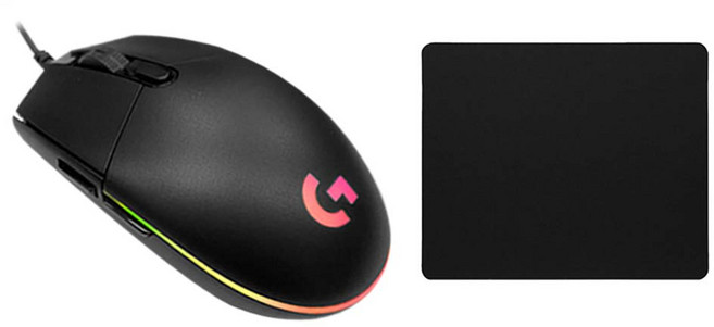 로지텍G G102 2세대 LIGHTSYNC 게이밍 마우스[박스상품]+마우스패드 세트 유선 마우스, 블랙