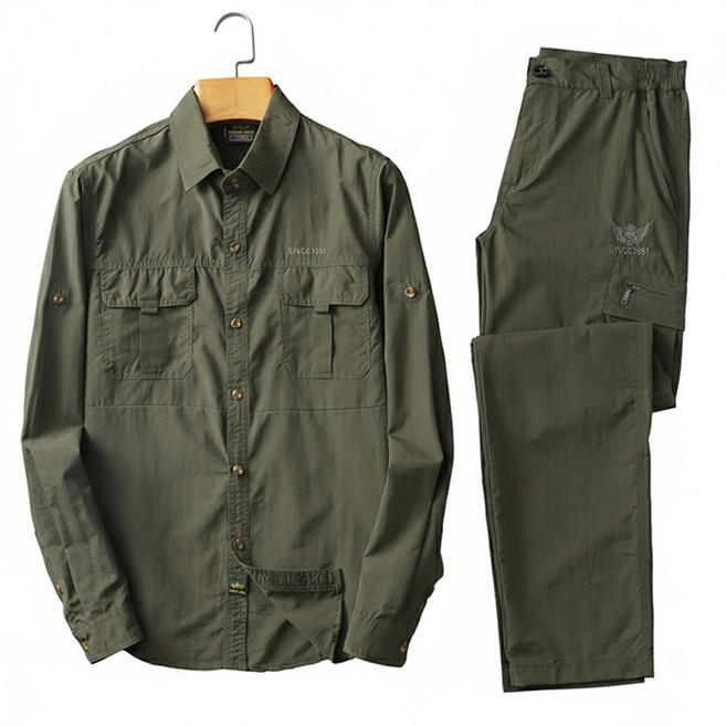 차쿠 봄 여름 쿨링 상하 세트 아웃도어 캠핑 낚시 등산 전술 작업복