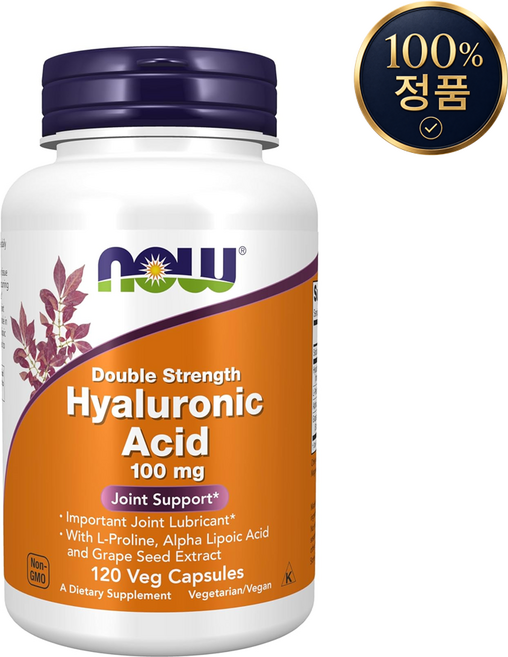 미국직배송 나우푸드 히알루론산 더블스트렝스 L-프롤린 알파리포산 베지캡슐 120정, 1개