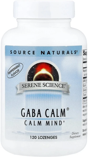 Source Naturals Serene Science® GABA Calm® 페퍼민트 사탕 정제 120정 Naturals (소스 내추럴스), 1개 - 쿠팡