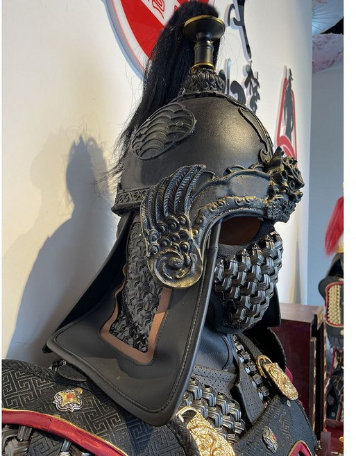 중화풍 명 장군 갑옷 중세 코스프레 코스튬 중국 소품, 1개, 블랙 아머