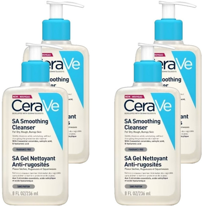 CeraVe 適樂膚 水楊酸煥膚淨嫩潔膚露, 236ml, 4瓶