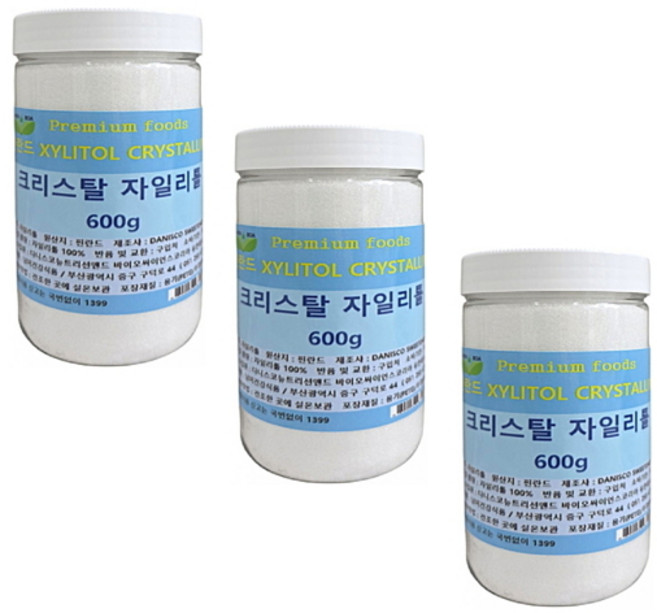 보아비다 핀란드 크리스탈 자일리톨 100% 600그램, 3개, 600g