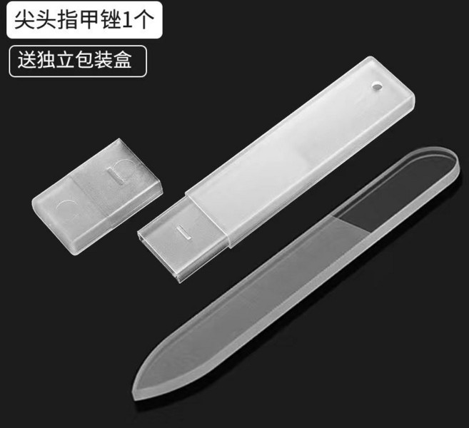 納米玻璃指甲銼 拋光搓亮美甲工具, 1個, 尖頭,1支