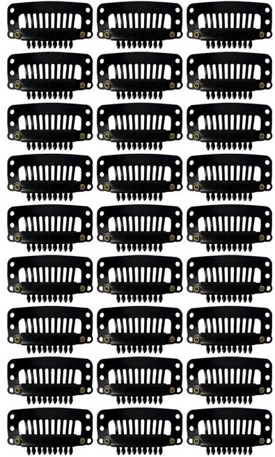 루시피 9발 가발 똑딱이핀, 30개, 블랙