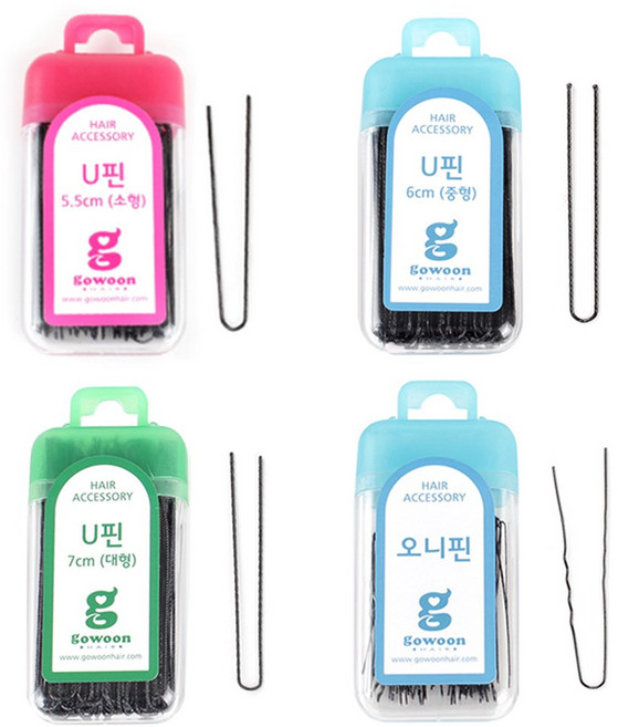 [소 중 대]올림머리핀 유핀 오니핀 U핀 실핀 똥머리 묶음머리 가발 승무원 머리핀, U핀 중, 1개