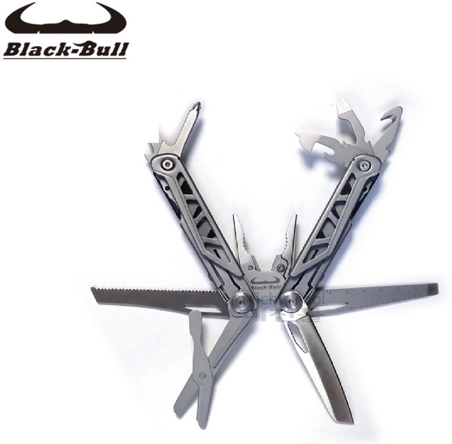 블랙불 만능 접이식 멀티툴1 MT-T1 병 캔따개 톱 드라이버 커터 칼 가위 플라이어 자, 1개