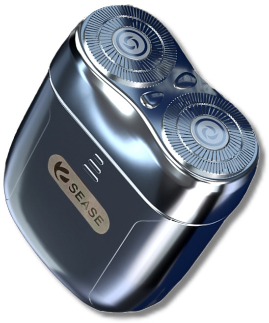 雙環刀頭 3D貼面 輕巧便攜 Type-C快充 磁吸式刀頭, 電鍍銀, SEASE電動剃鬚刀S100