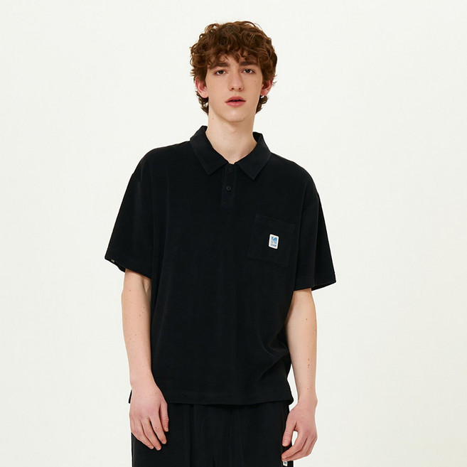 [국내백화점] 코닥 [공식](정상가 89000원) 테리 폴로 티셔츠 BLACK 반팔티 티셔츠