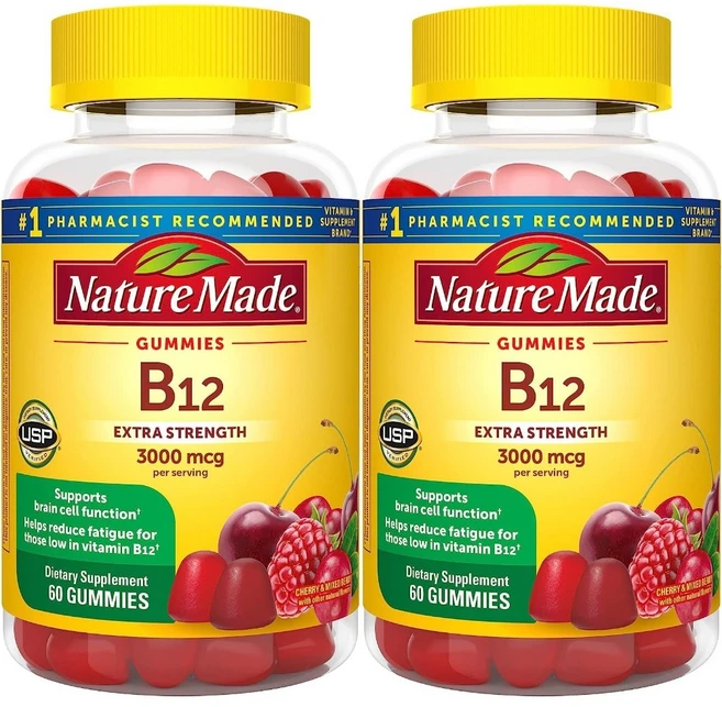 네이처메이드 엑스트라 스트렝스 비타민 B12 3000mcg, 2팩, 60정 - 쿠팡