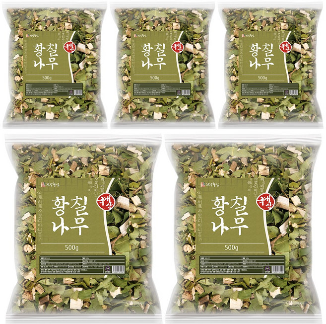 건강중심 국산 말린 황칠나무 잎 가지, 5개, 500g