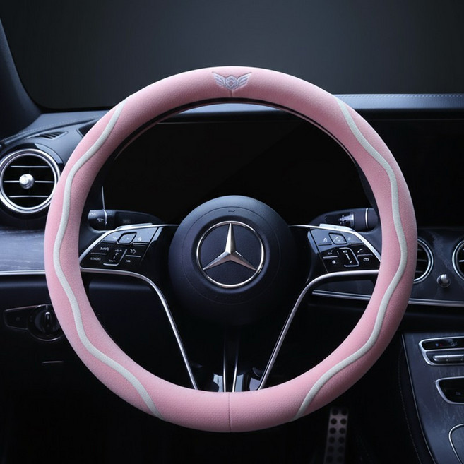 피라모니 초극세사 미끄럼방지 스티치 핸들커버, 핑크