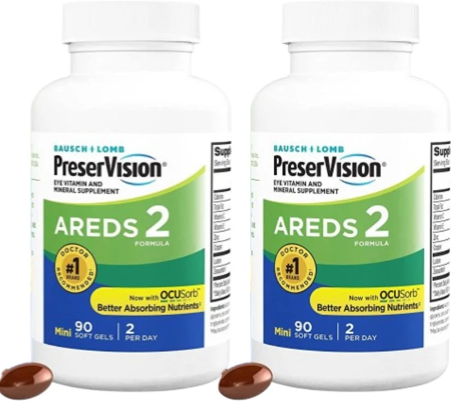 바슈롬 프리저비전 아레즈2 아이 비타민 미니 소프트젤 90정 2개 - 쿠팡