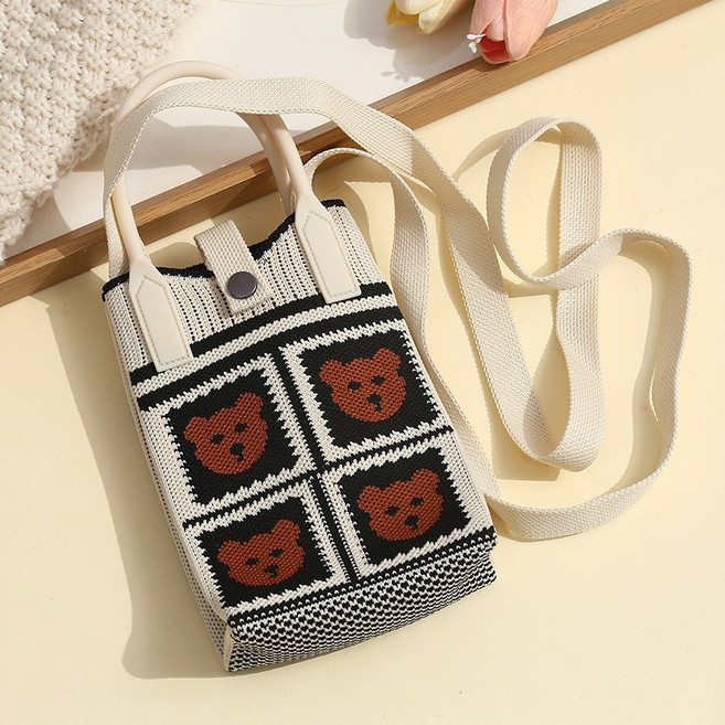 니트 크로스백 미니 손목 가방 [1+1], 2개, 01