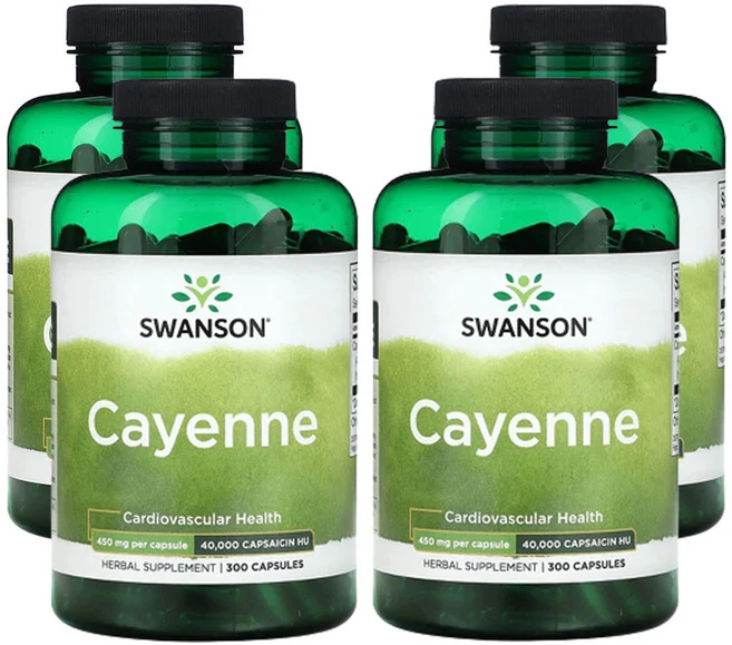 스완슨 카이엔 450mg 캡슐 300정, 4개 - 쿠팡