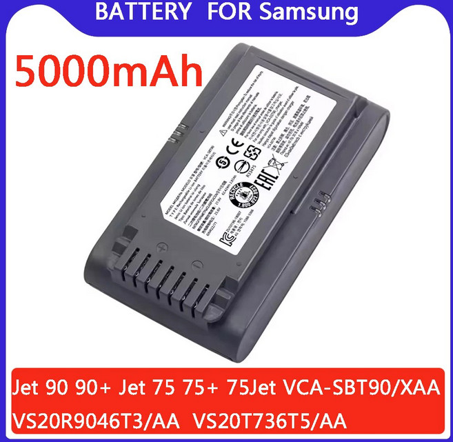 삼성 진공 청소기 21.6V 5000mAh 리튬 이온 배터리 제트 90제트 75 애완 동물제트 75 무선 스틱 진공 VCA-SBT90XAA, [03] 3500mAh, 1개
