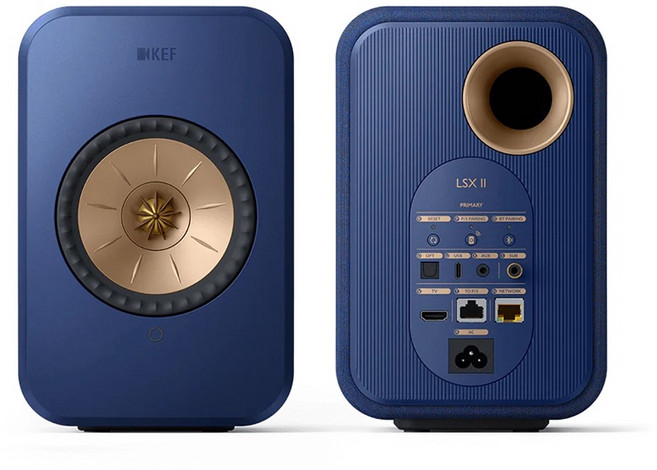 KEF LSX II 無線 Hi-Fi 音響 4吋同軸單體 藍牙數位串流, 鈷藍,【P1桌上型底座】黑銀二色請留言備註