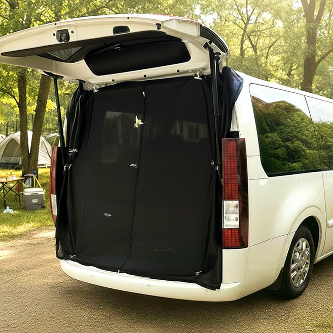 벤비아 차량용 트렁크 모기장 차박 방충망 트렁크 햇빛가리개 자동차 차박 카니발 펠리세이드 모하비 싼타페 렉스턴 QM6 쏘렌토 투싼 스타렉스 아이오닉5 EV6 등 00713, 2번 L사이즈 (스타렉스/스타리아)