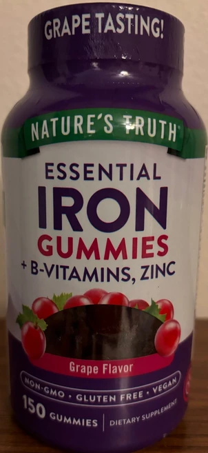 Nature's Truth 철분 + 비타민 B 아연 150정 포도맛 비건 비유전자변형식품 132255, Nature's Truth 철분 + 비타민 B 아연 1, 1개 - 쿠팡